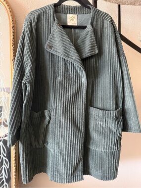 Local Corduroy Coat in Sage Green